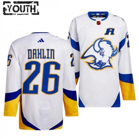 Lapsille NHL Buffalo Sabres Pelipaita Rasmus Dahlin 26 Adidas 2022-23 Reverse Retro 2.0 Valkoinen Authentic